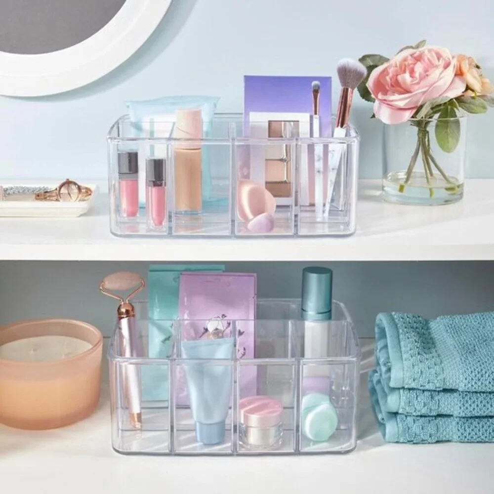 New Clear 5-Compartment Organizer, Makeup, Vanity & Desk Storage Bin Caddy